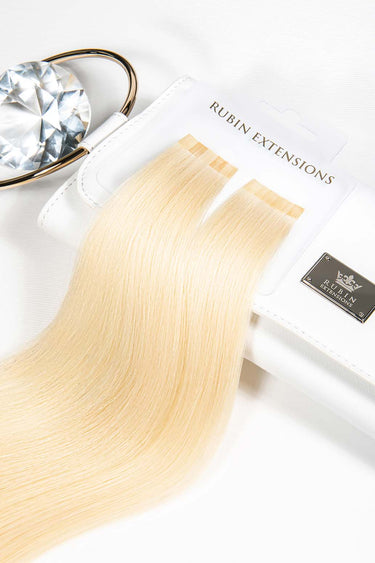Golden Blonde keratin bond hair strands, Pro-Deluxe Line, 100% human hair in a gift box – Rubin Extensions®