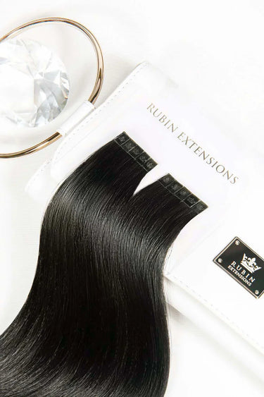 Packaging for Black-Brown keratin bond hair strands, Premium Line, 100% human hair – Rubin Extensions®