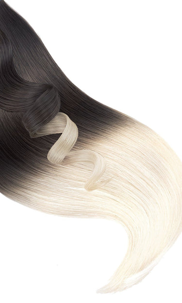 Ombré Fashion Line clip-ins in Chocolate Dark Brown & Platinum Blonde, 45 cm, 100% human hair – Rubin Extensions®