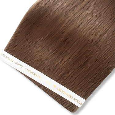 Natural Golden Brown Genius Weft tape-in extensions, Premium Line, glossy Remy human hair – Rubin Extensions®