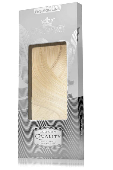 Packaging for Honey Blonde & Platinum Blonde clip-in human hair extensions – Rubin Extensions®