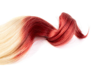 OMBRÉ LINE Hellblond & Rubin Rot.