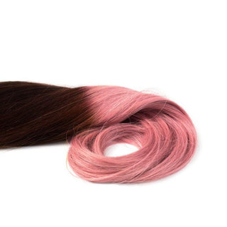OMBRÉ LINE Kastanien-Dunkelbraun & Pink.