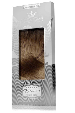 CLIP-IN EXTENSIONS LUXURY  SOMBRÉ BALAYAGE Schoko-Dunkelbraun & Natur-Goldbraun.