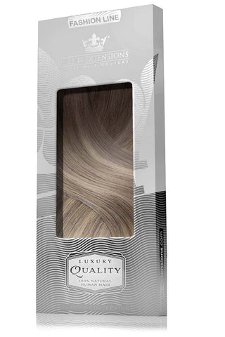 CLIP-IN EXTENSIONS LUXURY  SOMBRE BALAYAGE Schoko-Dunkelbraun & Platinblond.