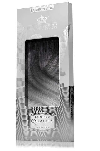 CLIP-IN EXTENSIONS LUXURY  OMBRÉ BALAYAGE Schwarz & Silberblond.