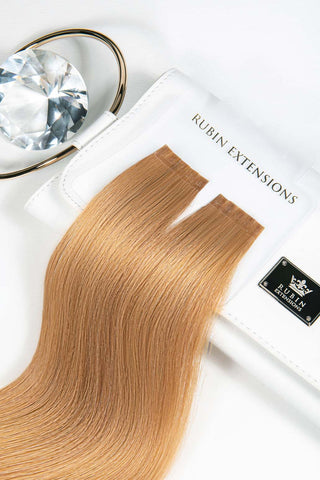 Keratin Bondings Haarsträhnen Hellbraun-Karamell Premium Line.