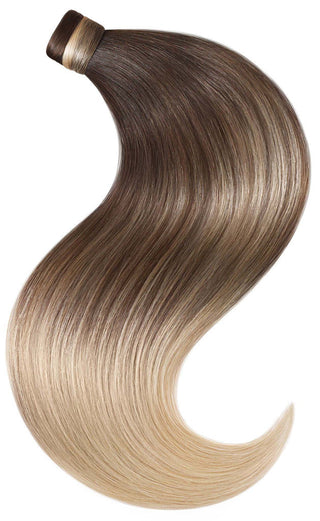 PONYTAIL LUXURY EXTENSIONS Sombre Schoko-Dunkelbraun & Honigblond.