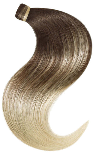 PONYTAIL LUXURY EXTENSIONS Sombre Schoko-Dunkelbraun & Platinblond.