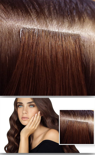 Invisible cover up tape-in extensions Salty Caramel