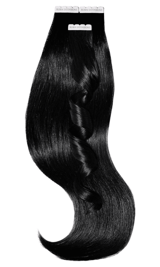 100% Real Human Hair Tape-in Extensions - Jet Black