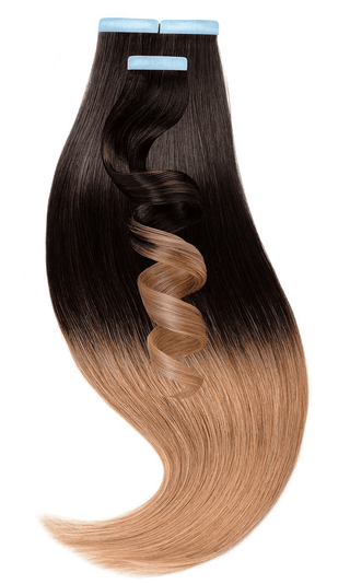 OMBRÉ CLIP IN FASHION LINE Schoko-Dunkelbraun & Hellbraun-Karamell.