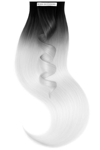 TAPE-IN EXTENSIONS ECHTHAAR, Kurzer Ansatz , Schwarz & Light Pink Silberblond