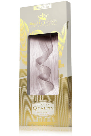 TAPE-IN EXTENSIONS ECHTHAAR, Kurzer Ansatz , Schwarz & Light Pink Silberblond.