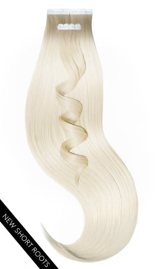 TAPE-IN EXTENSIONS ECHTHAAR, Kurzer Ansatz, Nussbraun & Sommerblond.