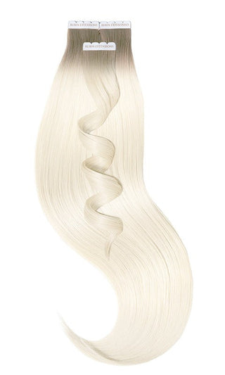 TAPE-IN EXTENSIONS ECHTHAAR, Kurzer Ansatz , Light Nussbraun & Sommerblond.