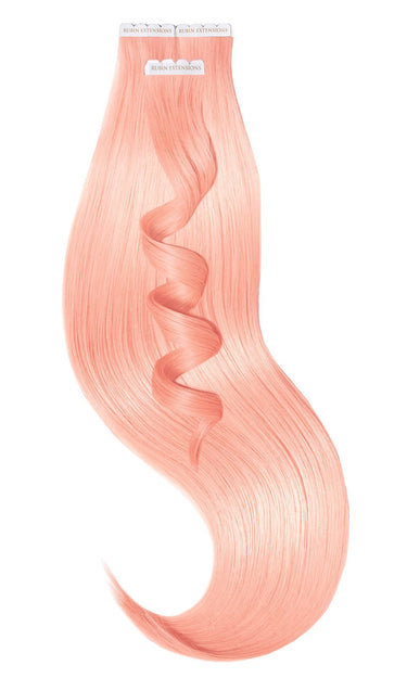 Glossy Peach Pastel tape-in strands, Pro-Deluxe Pastel Line, 25 g, 100% human hair – Rubin Extensions®