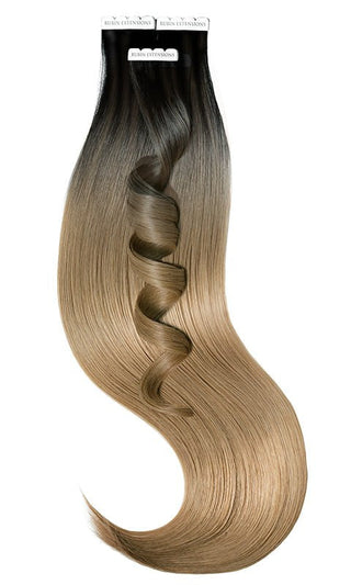 TAPE-IN EXTENSIONS ECHTHAAR  SOMBRÉ-BALAYAGES, Schwarz & Cool Brown.