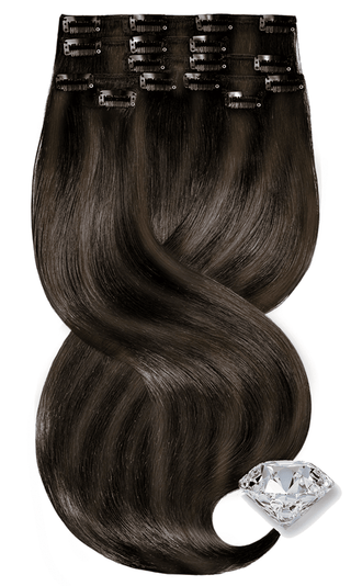 CLIP-IN EXTENSIONS  Schwarz & Natur-Goldbraun Pure Diamond Line.