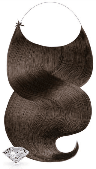 One-Piece / Halo Haarteil Extensions Kastanien-Dunkelbraun.
