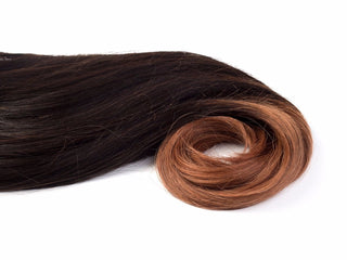 OMBRÉ CLIP IN FASHION LINE Schoko-Dunkelbraun & Natur Goldbraun.