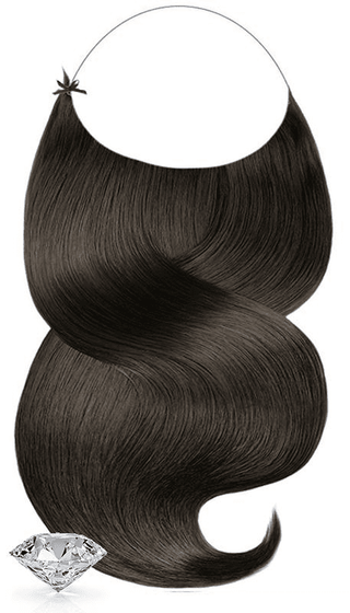 One-Piece / Halo Haarteil Extensions Schwarz-Braun.
