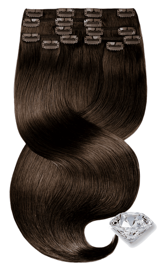 Clip-in Extensions Diamond Line Schoko-Dunkelbraun.