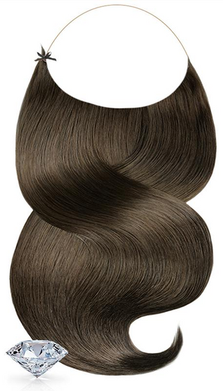 One-Piece / Halo Haarteil Extensions Schoko-Dunkelbraun.